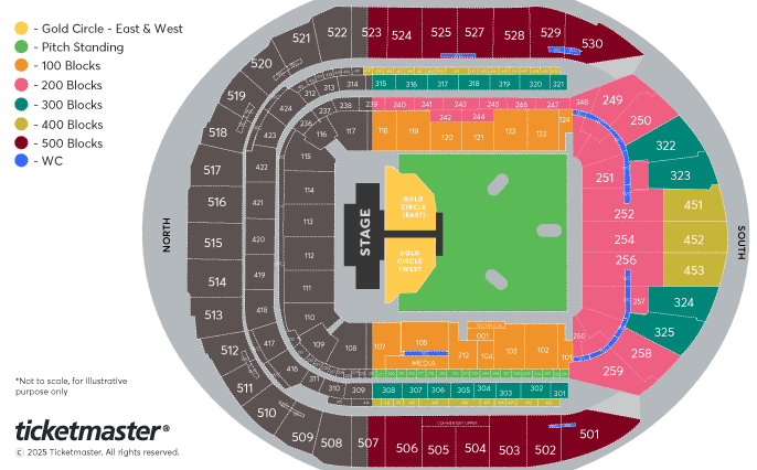 Post Malone seating plan for his 2025 UK and European tour