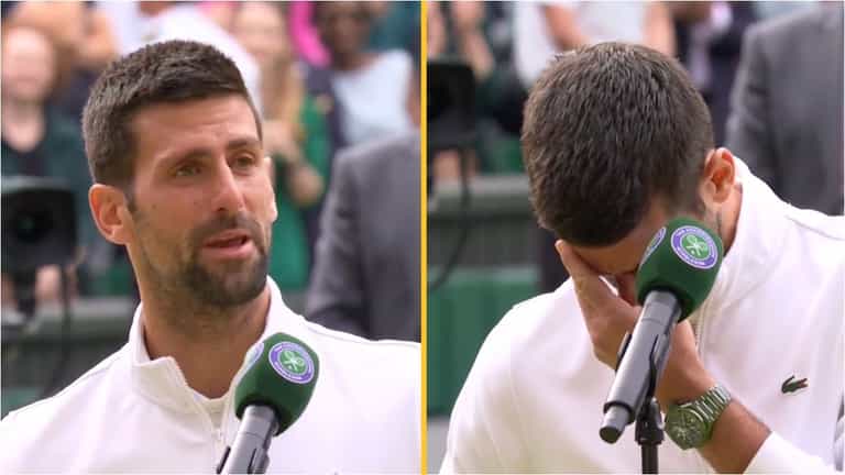 Novak Djokovic breaks down in tears after losing Wimbledon classic to Carlos Alcaraz Novak Djokovic breaks down in tears after losing Wimbledon classic to Carlos Alcaraz