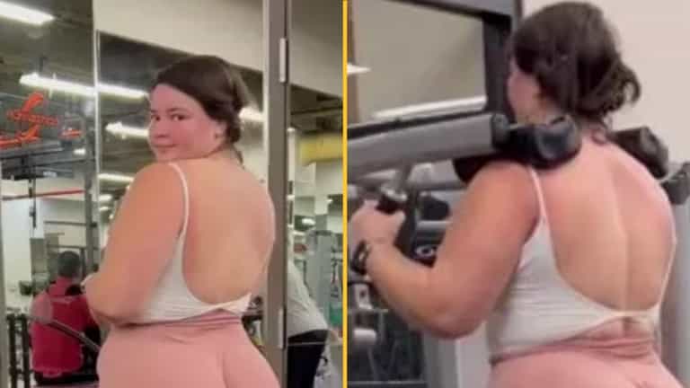 Gym-goers stunned after woman works-out with ‘no trousers’ on Gym-goers stunned after woman works-out with ‘no trousers’ on