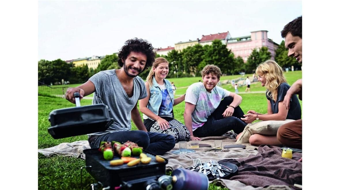 This portable, lightweight grill is perfect for small gardens.